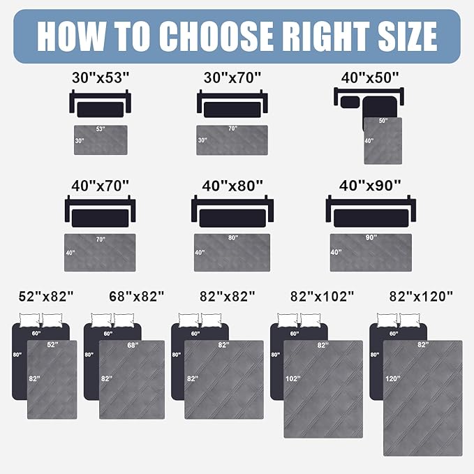 Smiry Waterproof Dog Bed Cover Blanket 40x80, Soft Reversible Pet Blanket, Washable Leakproof Cats Dogs Couch Cover for Sofa, Couch, Furniture, Lattice, Grey/Dark Grey