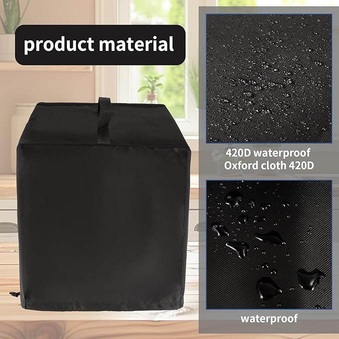 Black Air Fryer Cover for Kitchen Counter,Heavy Duty Heat-Resistant Dust Cover for Ninja AF101 Air Fryer 4 Quart/Instant Vortex Plus 6QT XL Air Fryer Ninja