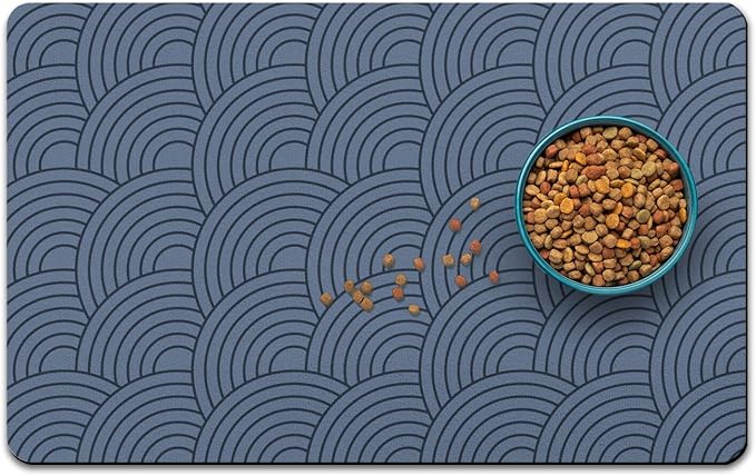 Dog Food Mat for Floors, Absorbent and Quick-Drying Pet Cat Food Mat,Anti-Fouling and Easy-to-Clean Pet Feeding Mat,Dog Bowl Mats for Messy Drinking Water Bowls.12x20inch Boho Style