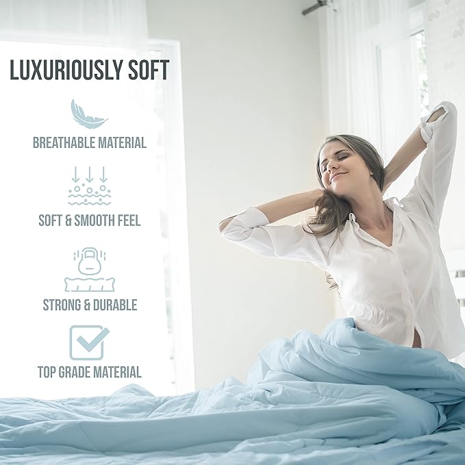 California King Sheet Set - Luxury Hotel Bed Sheet - Soft Cooling Sheets with Elastic Corner Strap - Deep Pocket Microfiber - Bedding Sheets & Pillowcases -4PC (Cal King Size, Light Blue)