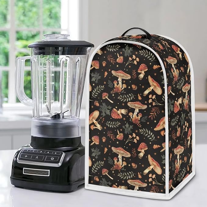 Mushroom Teal Blender Cover for Kitchen Countertop Modern Small Appliance Dust Cover Kitchen Decor Food Processor Protector with Handle Blender Protection Accessories 2025
