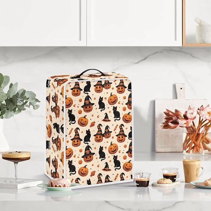 Halloween Coffee Maker Cover, Universal Waterproof Dustproof Coffee Machine Protector for Small Kitchen Appliance