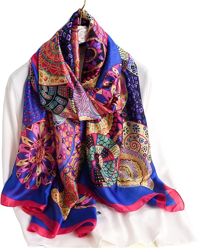 Fashion Scarves Scarf 100% Silk Feeling Scarf Silk Like Scarves Long Lightweight Sunscreen Shawls for Women