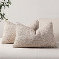Striped Throw Pillow Covers 12x20 Set of 2 Beige Textured Boucle Chic Morden Boho Accent Farmhouse Rectangular Lumbar Decorative Couch Pillow Covers for Home Decor Bed Sofa Living Room