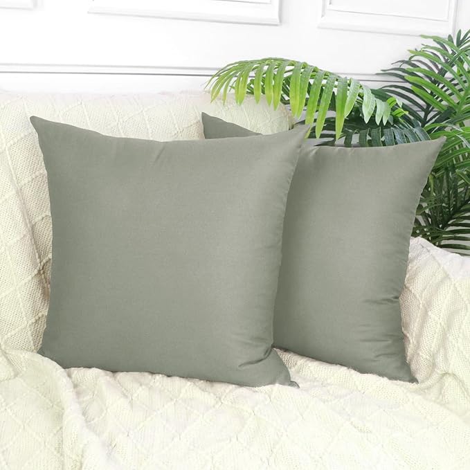 Thmyo 4-Pack 100% Cotton Comfortable Solid Decorative Throw Pillow Case Square Cushion Cover Pillowcase Sublimation Blank Pillow Covers DIY Throw Pillowcase for Sofa Bedroom(22x22 inch/ 55x55cm,Grey)
