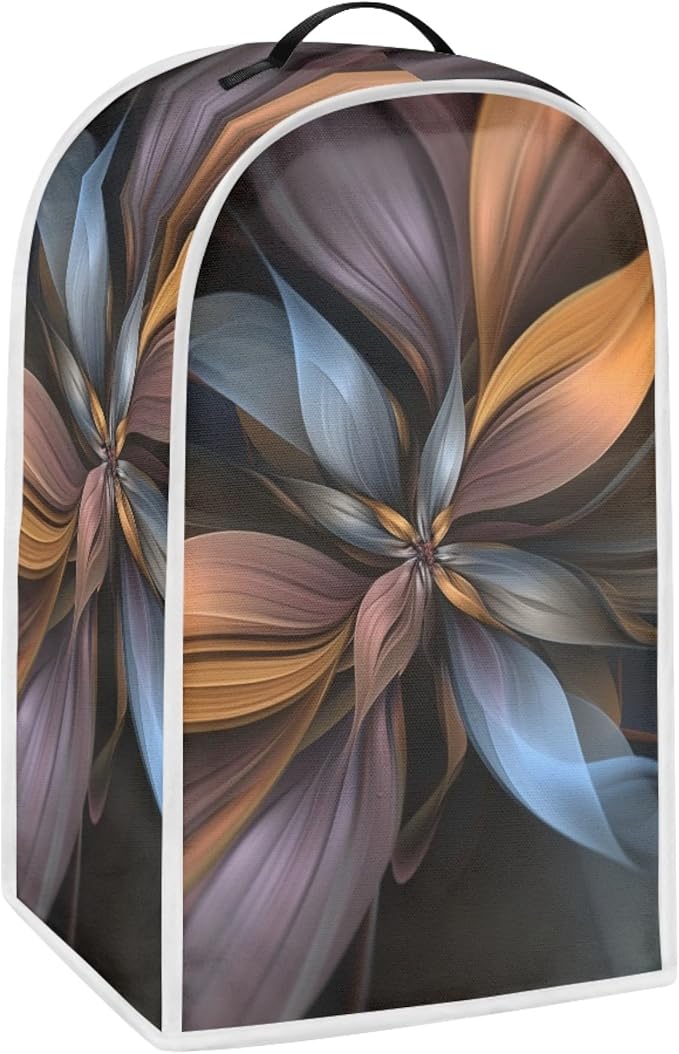 Brown Flower Blender Cover Dust Proof Washable Small Appliance Cover, Durable Foldable Dust Cover Kitchen Decorations for Blender Food Processor juicer