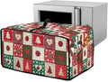 Christmas Holiday Decor Toaster Oven Cover Countertop Convection Oven Cover Smart Microwave Oven Accessories and Decor, M, 16.5 x 20.5 x 10 Inches, Christmas Patchwork Print Red Green
