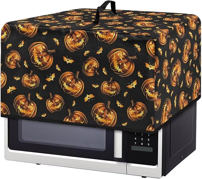 Microwave Oven Dust Cover, Halloween Pumpkin Protective Dust Cover for Microwave Oven Multifunction Greaseproof Covers Kitchen Protector Kitchen Accessories for Microwaves Ovens