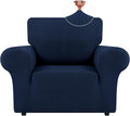 LURKA Stretch Chair Sofa Slipcovers 1 Piece Couch Covers for Sofa Furniture Protector Full Sofa Covers with Elastic Bottom for Kids and Dog (Small, Navy)