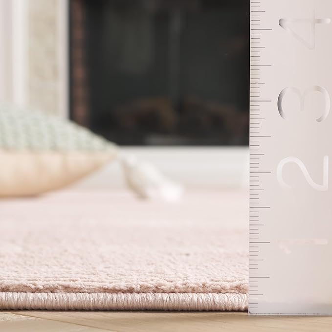 SAFAVIEH Revive Collection Area Rug - 4' x 6', Pink, Transitional Design, Stain Resistant, Ideal for High Traffic Areas in Living Room, Bedroom & Dining Room (REV102U-4)
