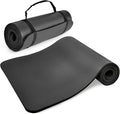 BalanceFrom GoCloud 71x24 Inches Extra Thick Yoga Mat 1-Inch High-Density Foam – Roll-Up Exercise Pad with Double-Sided Non-Slip Surface and Carrying Strap for Pilates and Home Workouts
