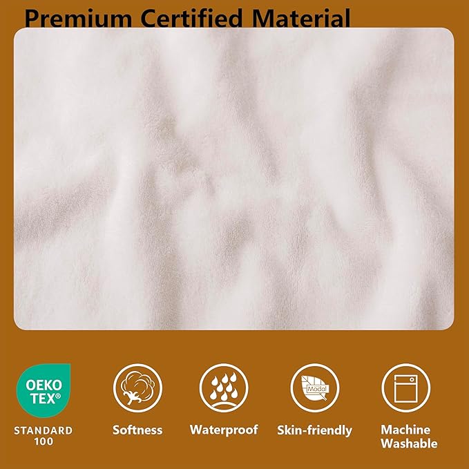 Waterproof Blanket for Couch, Leak Proof Dog Bed Blankets Reversible, Pet Throw Sofa Furniture Protector Machine Washable-68 x82,Orange+Cream