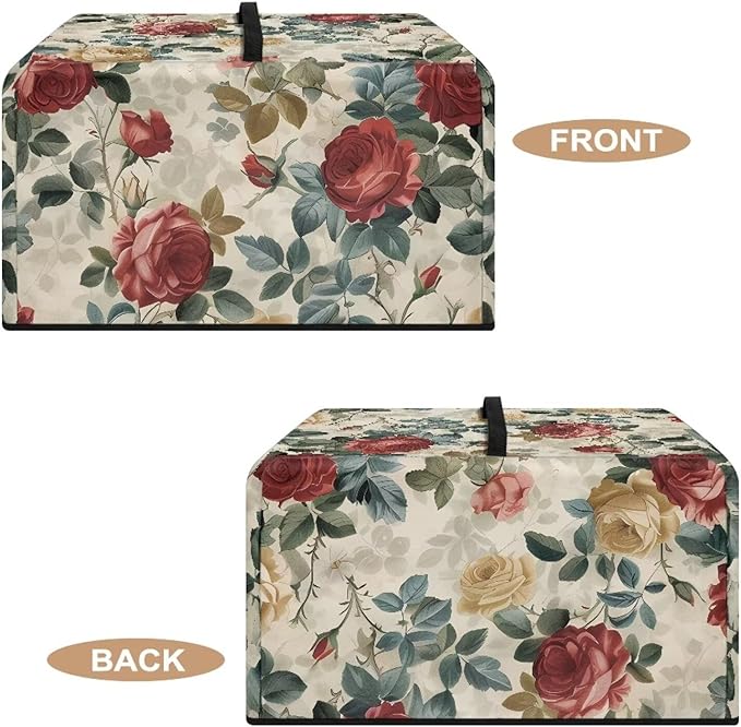 Microwave Oven Dust Cover, Rose Design Washable Protective Dust Cover for Microwave Oven Multifunction Greaseproof Covers Kitchen Protector Kitchen Accessories for Microwaves Ovens