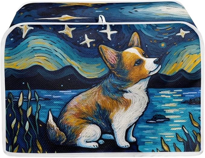 ZFRXIGN Corgi Toaster Cover Small Appliance Covers Starry Night Toaster Cover 2 Slice Kitchen Decor Toaster Microwave Oven Cover Toaster Bag Dust Cover Blue