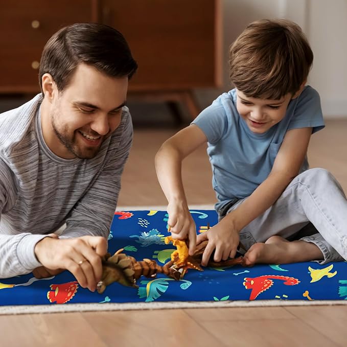 2 Pcs Dinosaurs Nap Mat Cover for Boys Girls Sewn in Flap Design Blue Sleeping Kids Astronauts Nap Mat Covers Soft Microfiber Cot Sheet for Preschool Kindergarten Toddler Daycare