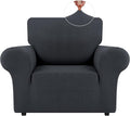 LURKA Stretch Chair Sofa Slipcovers 1 Piece Couch Covers for Sofa Furniture Protector Full Sofa Covers with Elastic Bottom for Kids and Dog (Small, Dark Grey)