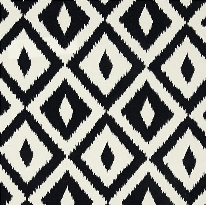 RSH DECOR: Tufted U-Shape Wicker Seat Cushions Set of 2 | 19” x 19” | All-Weather Spun Fabric | Water-Resistant | Outdoor Chair Cushions for Patio Furniture | Black & White Aztec