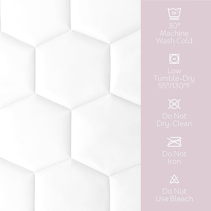 Hearth & Harbor 2 Pack King Size Quilted Fitted Mattress Pad Cover, 100% Waterproof Mattress Protectors, Deep Pocket Fitted Mattress Cover 8" - 21" (78" x 80", White)