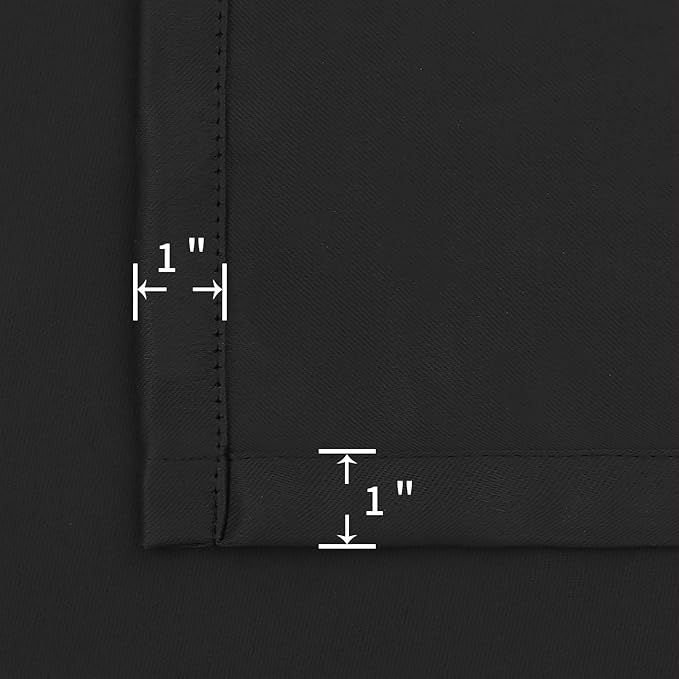BGment Short Blackout Curtains for Kitchen Window - Black Room Darkening Drapes with Rod Pocket Thermal Insulated Privacy Blinds for Bathroom Cafe Windows, 2 Panels, 34 X 45 Inch