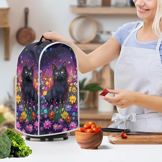 Talayituse Galaxy Cat Daisy Print Blender Dust Cover, Fingerprint Protection Cover for Stand Mixer or Coffee Machine, Home Kitchen Appliance Covers for Stain Dust Resistant Supplies