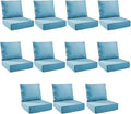 Outdoor Cushion Set for Furniture Patio Furniture, UV Resistant, Water Resistant - 6 Inch Thick Foam Garden Cushions – 22x24 Inch Patio Seat Covers for Chair/Sofa/Couch | Light Blue | 11-Pack |