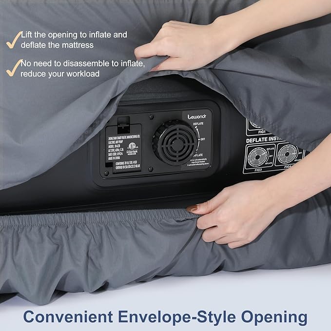 Lewondr Extra Deep Pocket Twin Sheet for Air Mattress, Twin Sheets Deep Pocket Bed Sheet with All-Round Rubber Band, Sanded Fabric Mattress Sheet and Enveloped Opening, Fit with 13-21 in, Bed Sheet