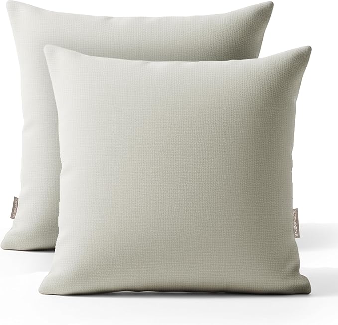 Haven & Glow Decorative Throw Pillow Cover – Square Cushion Case with Zipper | Modern Sofa, Couch & Bed Accent Pillow Covers for Living Room, Bedroom & Home Decor | 18 x 18 inches – Silver Blue – 2 Pc