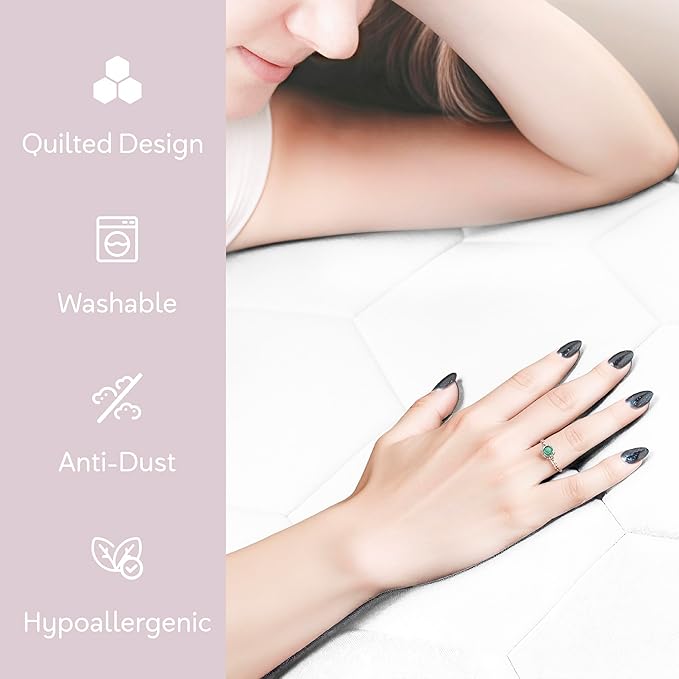 Hearth & Harbor California King Size Quilted Fitted Mattress Pad Cover, 100% Waterproof Mattress Protectors, Deep Pocket Fitted Mattress Cover 8" - 21" (72" x 84", White)