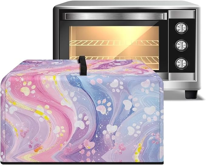 Microwave Oven Dust Cover, Dog Paw Heat-Resistant Waterproof Microwave Oven Grill Cover Protector Polyester Washable Dust Covers Case Protections for Microwaves Ovens