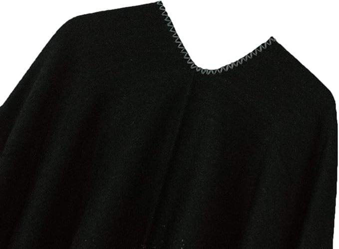 Women's Vintage Pattern Open Front Poncho Cape Shawl Winter Shawl Wraps