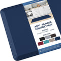 KitchenClouds Kitchen Mat Cushioned Anti Fatigue Kitchen Rug 17.3"x39" Waterproof Non Slip Kitchen Rugs and Mats Standing Desk Mat Comfort Floor Mats for Kitchen House Sink Office (Blue)