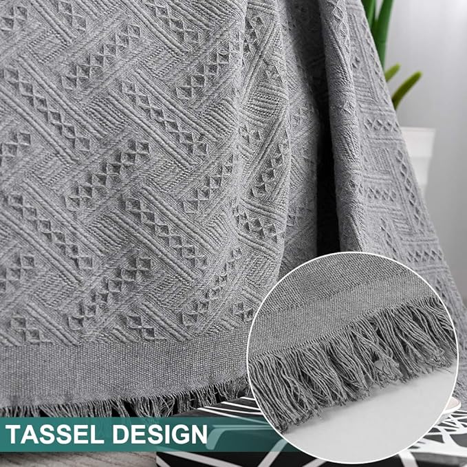 MYSKY HOME Couch Cover Sofa Covers Small Chair Cover Grey Geometrical Couch Recliner Cover for 1 Cushion Couch Washable Futon Sofa Throws Single Sofa Slipcovers for Dogs (Medium, 71" x 91", Grey)