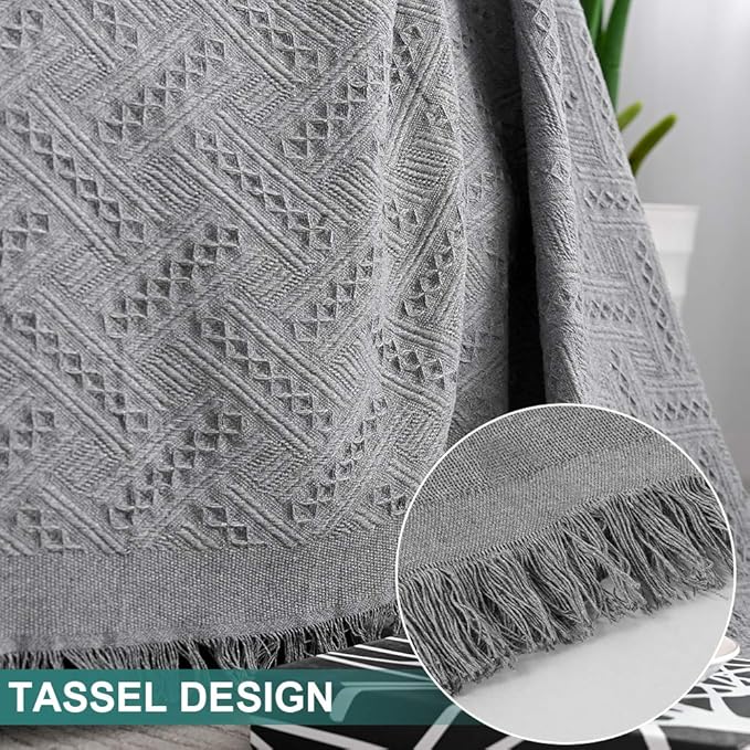 MYSKY HOME Couch Cover Sofa Covers for 2 Cushion Couch Sofa Protector Geometrical Couch Cover Living Room Sofa Throws Sofa Slipcovers for Pets, Kids(Large, 71" x 102", Grey)