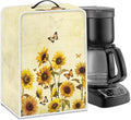 Mumeson Sunflower Coffee Maker Dust Cover for Home Kitchen Decor, Modern Stand Mixer Cover with Coffee Beans Design