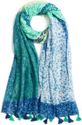 Scarf for Women Lightweight Soft Floral Leopard Printed Scarves Fall Winter Fashion Shawl Wrap with Fringe