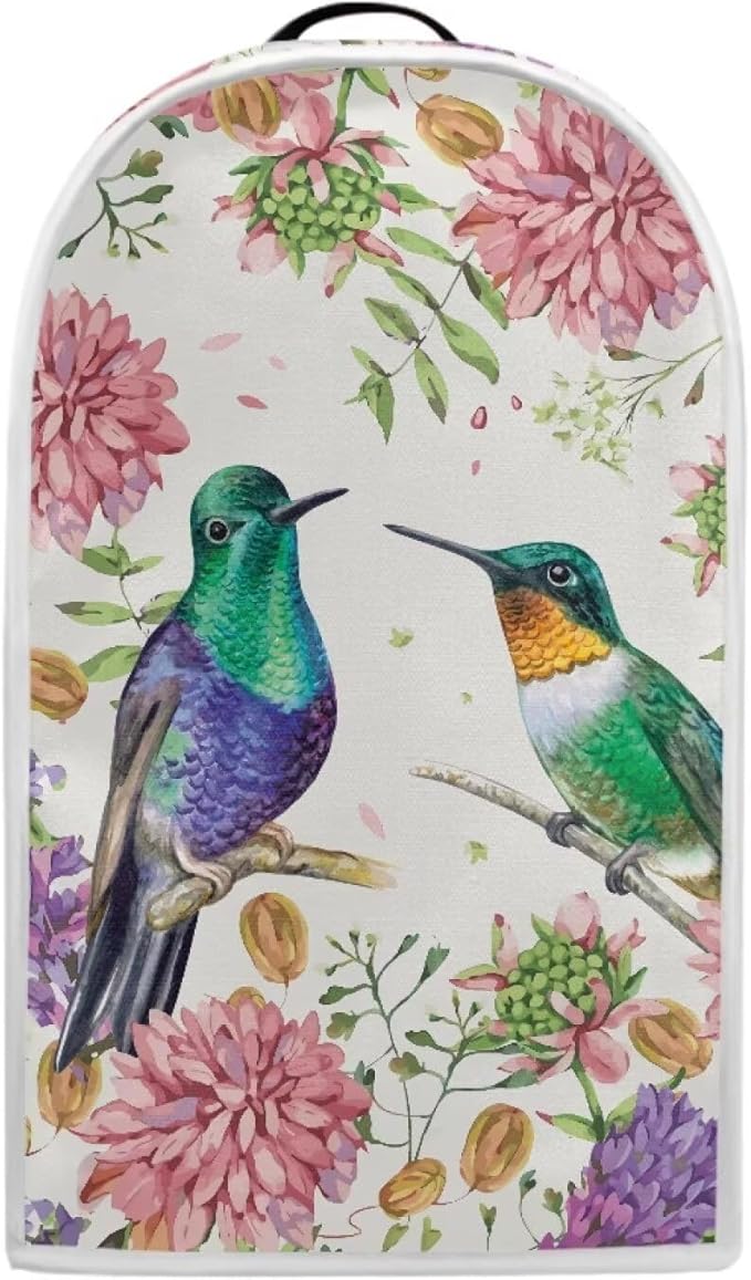 Floral Hummingbird Print Blender Covers for Kitchen,Blender Dust Cover Stand Mixer Coffee Maker Covers Anti Fingerprint Polyester Dust Proof Stain Resistant Blender Covers