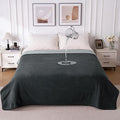QiyI Waterproof Blanket for Bed King Size, Washable Reversible Bed Cover, Large Leakproof Stain-Resistant Furniture Protector for Travel & Camping, 80"x90", Dk Grey/Lt Grey