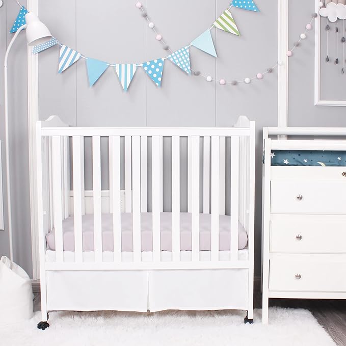 Belsden Pack of 3 Mini Crib Sheet Set, Pack N Play Sheet Set for Baby Boys and Girls, Cloudy Soft Touch and Machine Washable, Fitted Playard/Portable Crib Sheet, White & Grey & Light Grey