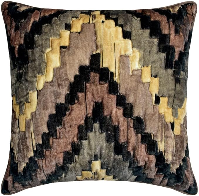 The HomeCentric King/Queen/Twin Beige Decorative King 90"x18" Bed Runner with Pillow Cover, Abstract, Chevron, Quilted Bed Scarf on Suede Velvet Fabric - Paramount