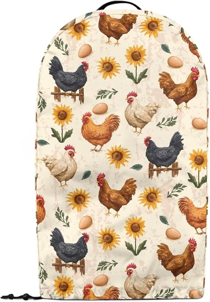 Cute Rooster Blender Dust Cover, Stand Mixer or Coffee Maker Appliance Covers with Drawstring, Anti Fingerprint Dust Stain Resistant Blender Cover for Home Kitchen