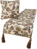 The HomeCentric King Queen Twin Multi Color & Ivory Luxury Full 68"x18" Bed Runner Without Pillow Cover, Floral Bed Scarf on Jacquard Fabric - Seasons Blossoms