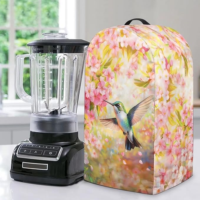 Birds Flower Blender Dust Cover Stand Mixer or Coffee Maker Appliance Covers with Drawstring Anti Fingerprint Polyester Dust Stain Resistant Blender Cover for Home Kitchen