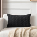 Kevin Textile 12x20 Inch Pillow Cover 1 Pack Boho Decorative Soft Striped Corduroy Lumbar Farmhouse Accent Rectangle Cushion Case for Living Room Couch Sofa Bed, Black