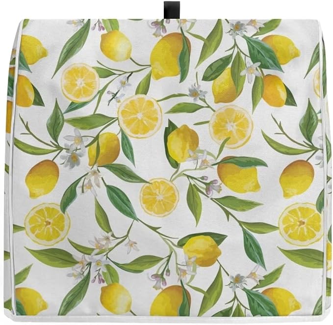 Stand Mixer Cover Compatible with Kitchen Aid Mixer, Cute Lemon Print Kitchen Appliance Dustproof Covers with Accessories Pockets, Fits All Tilt Head & Bowl Lift Models Mixers