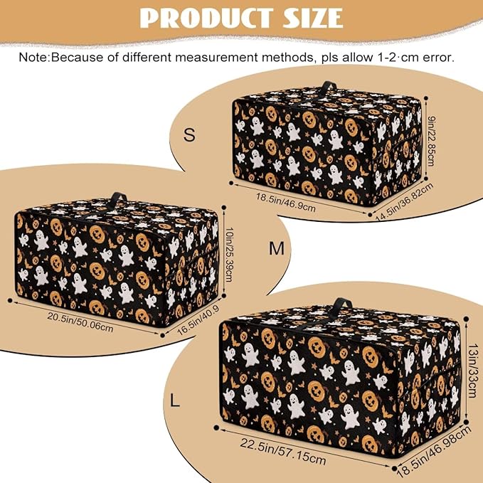 Halloween Toaster Oven Dust Cover Protective Microwave Oven Cover with Pockets Dust-proof Countertop Appliance Protector, Halloween Pumpkin Ghost Bat Star Print, S