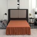 Terracotta Bed Skirt King Size Ruffled Bed Skirt with Split Corners, King Bed Skirt 14 Inch Drop, King Size Bed Skirt Terracotta for Ruffled Bed Skirt with Split Corners, Bed Skirt King Size