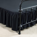 Bed Skirt Queen Size Ruffled Bed Skirt with Split Corners, 14 Inch Drop Dust Ruffle Bed Skirts with Platform, Black