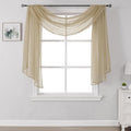 144 Inches Long Window Scarf for Party - Luxury Soft Tan Semi Sheer Curtain Scarf Valance for Wedding (1 Panel,Taupe)