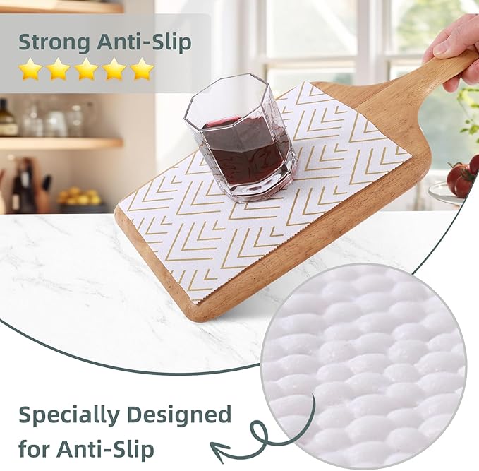 Shelf Liner for Kitchen Cabinets Non Adhesive Drawer Liner Non-Slip Thickened Shelf Liner Paper Strong Easy to Clean for Tool Box Refrigerator with Knife and Tape Measure, Gold Arrow,17.3 x 236.2 in