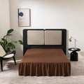 TSUTOMI Brown Bed Skirt Twin Size Ruffled Bed Skirt with Split Corners, Twin Bed Skirt 18 Inch Drop,Twin Size Bed Skirt Brown for Ruffled Bed Skirt with Split Corners, Bed Skirt Twin Size